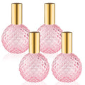 4 Pcs 100ml/3.38oz Glass Spray Bottle Empty Perfume Atomizer Fine Mist Spray Cosmetic Container Decorative Bottles for Liquid Make Up - Pink
