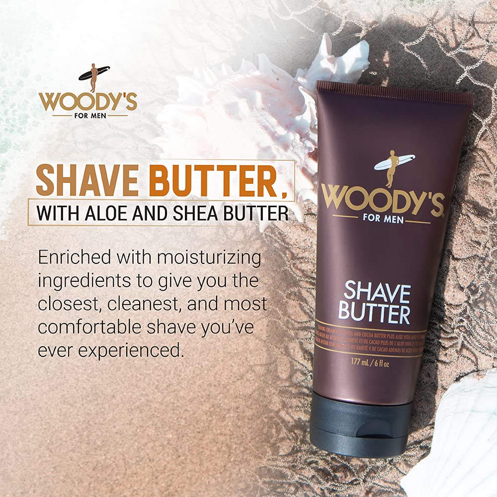 Woody’s Shave Butter - Ultra-Smooth Shaving Cream for Men, Moisturizing Beard Butter, Sensitive Skin & Reduced Irritation, 1.7 fl oz