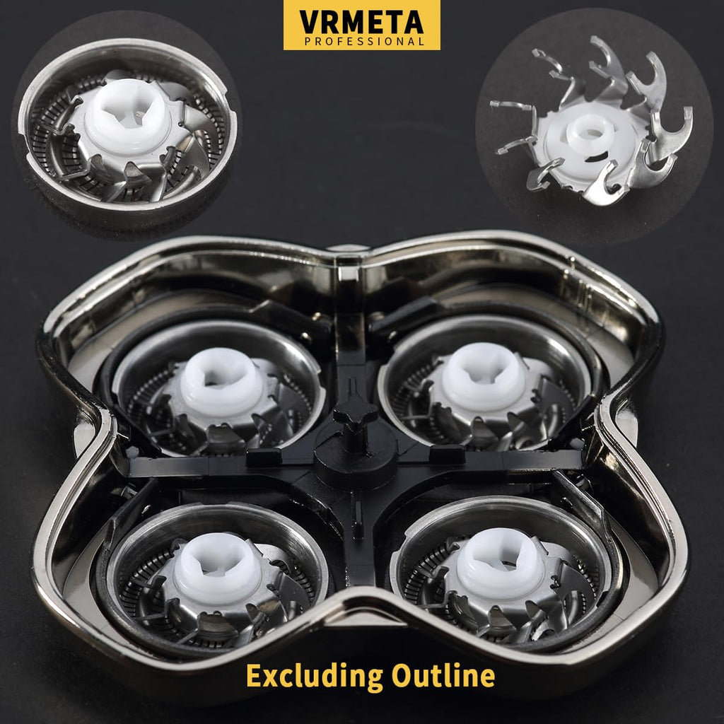 VRMETA 4 PCS Shaver Head Replacement Blades for Pitbull Carver PRO 4 Electric Razor Replacement head