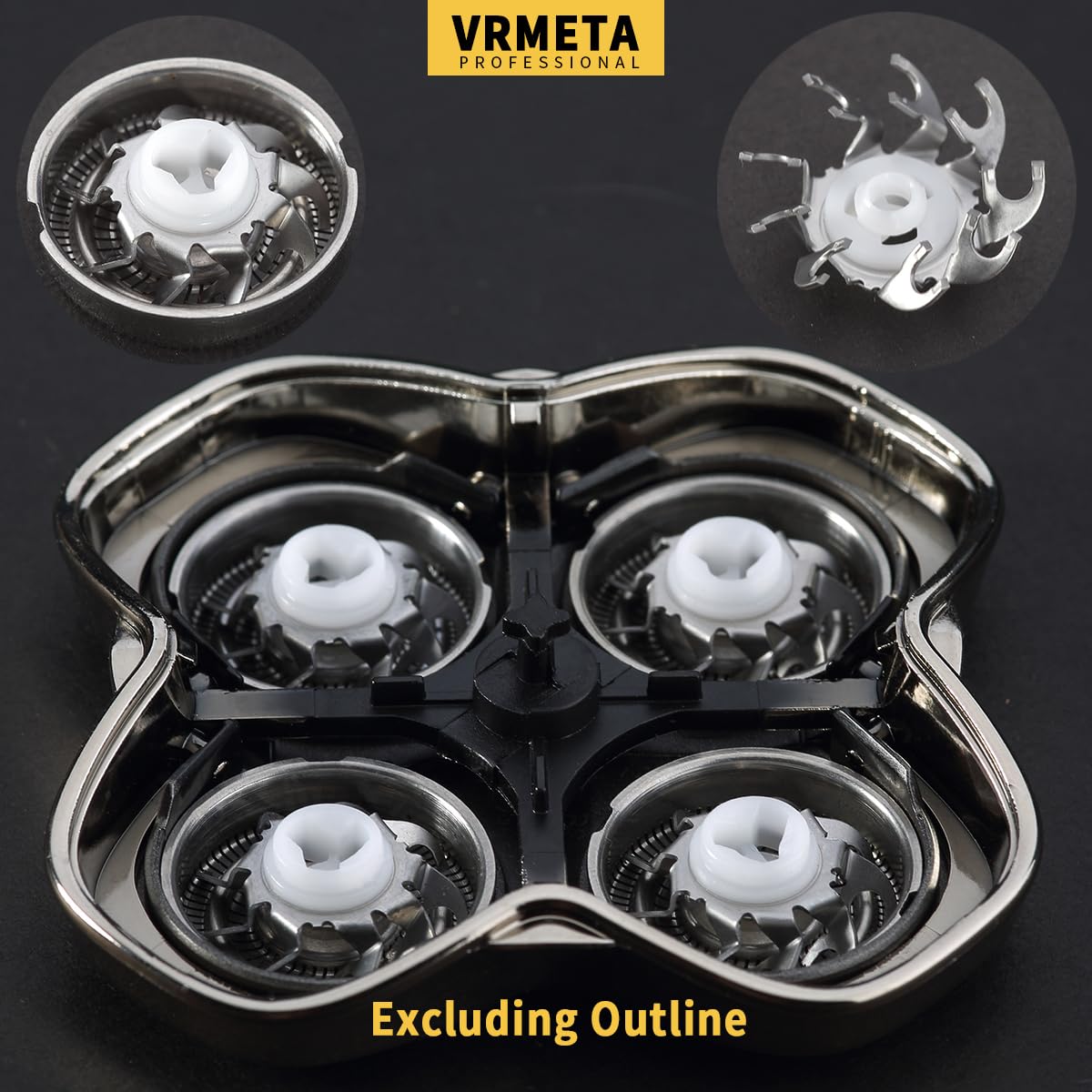 VRMETA 4 PCS Shaver Head Replacement Blades for Pitbull Carver PRO 4 Electric Razor Replacement head