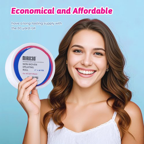Mirucoo Non-woven Wax Strip Roll for Body and Facial Hair Removal, 3 Inches x 60 Yards Pack Salon Quality Epilating Roll