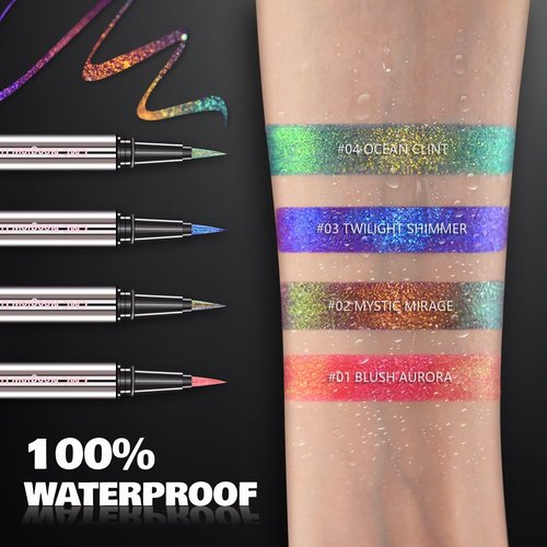 CHARMACY Liquid Eyeliner - Waterproof Intense Black Pen with Ultra Fine Tip | Long Lasting & Smudge Proof, 0.6ml
