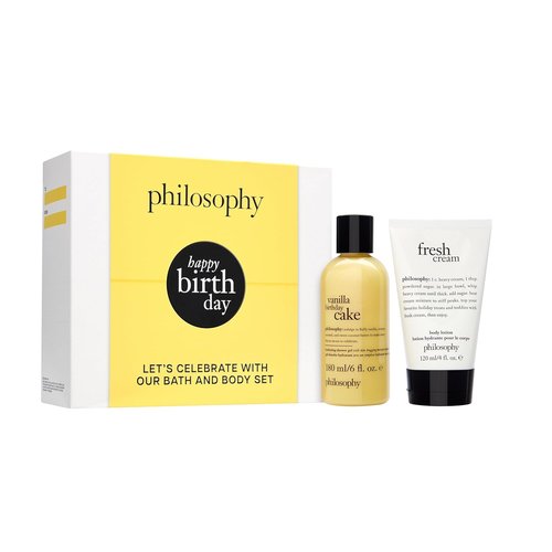 Philosophy Happy Birthday Gift Set - 2-Pc. Vanilla Cake Shower Gel & Fresh Cream Lotion - Moisturizing Bath Duo for Women
