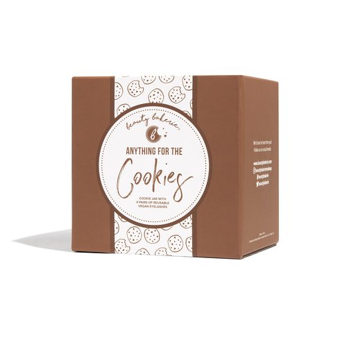 Beauty Bakerie Reusable False Eyelashes with Compact + Mirror, Natural & Wispy False Eye Lashes Pack, Makeup Essentials, Fake Strip Lashes for Natural Look, Anything for the Cookies