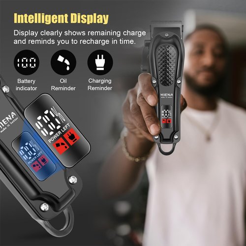 HIENA PRO Professional Hair Clippers - Cordless 3-in-1 Hair Cutting Kit with Foil Shaver | USB-C Rechargeable
