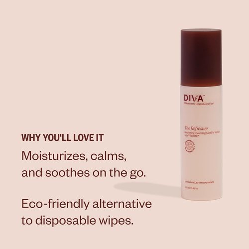 DIVA Refresher - Gentle No-Rinse Spray Cleanser - Fragrance-Free Plant-Based Formula | 100 mL
