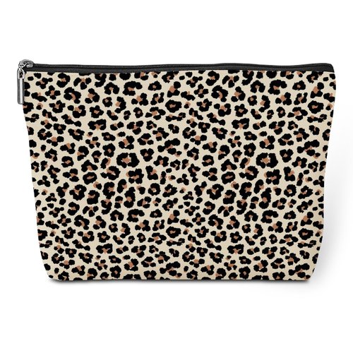 Leopard Makeup Bag Leopard Print Cheetah Print Leopard Lovers Gift Christmas Birthday Gifts for Women Jungle Animal Lovers Girl Daughter Best Friend Bestie Sister Her Cosmetic Bag Travel Toiletry Bag