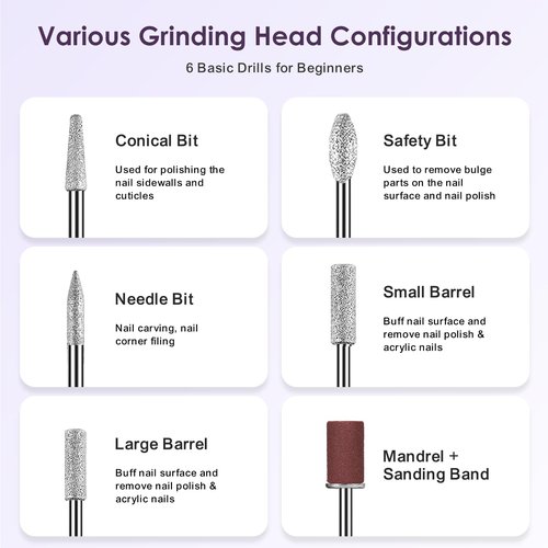 COSLUS C20 Cordless Nail Drill Electric File: Professional for Acrylic Gel Dip Powder Nails Portable Nail Drill Machine Kit for Manicure Pedicure Nail Set with Everything Rechargeable Lightweight