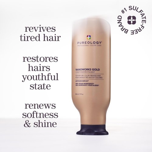 Pureology Nanoworks Gold Shampoo & Conditioner Bundle - Sulfate-Free & Vegan for Color-Treated Hair, 33.8 Fl Oz (2 Pack)