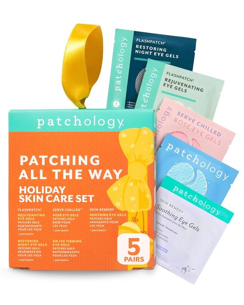 Patchology Patching All The Way Gift Set - Hydrating Under Eye Masks with Collagen & Retinol | 5-Pair Sampler