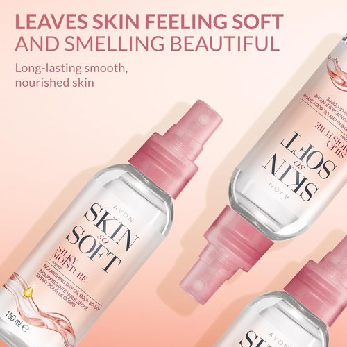 AVON Skin So Soft Argan Body Oil - Hydrating Dry Oil Spray for Glowing Skin, 150ML (2-Pack)