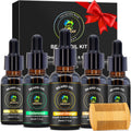 XIKEZAN 5 Pack Beard Oil Set w/Sandalwood, Orange, Vanilla, Cedarwood, Unscented for Beard Care, Moisturizing, Soften,Birthday Gifts for Men Him Dad Husband Christmas Gifts Stocking Stuffers