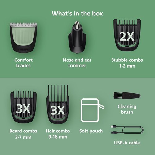 Philips Norelco Trimmer MG3919/50 - 13-in-1 Beard Styler & Hair Clipper with 9 Length Settings