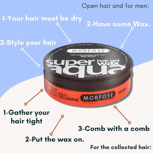 Morfose Super Aqua Hair Gel Wax - Strong Flexible Hold for All-Day Style | Mango Scent, 5.92 Fl. Oz