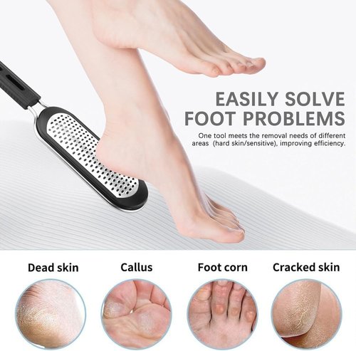 FREATECH 2-in-1 Nano Glass & Stainless Steel Foot File - Professional Callus Remover for Smooth Heel Care