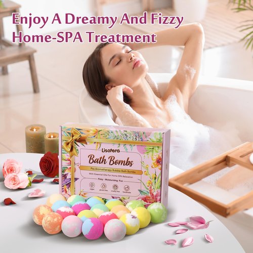 Bath Bombs for Women, 20 Bath Bombs Gift Set with Shea Butter Moisturizing & Essential Oils, Valentines Day, Easter Gifts for Women & Men, Girlfriend, Wife, Birthday, Mothers Day Presents for Mom