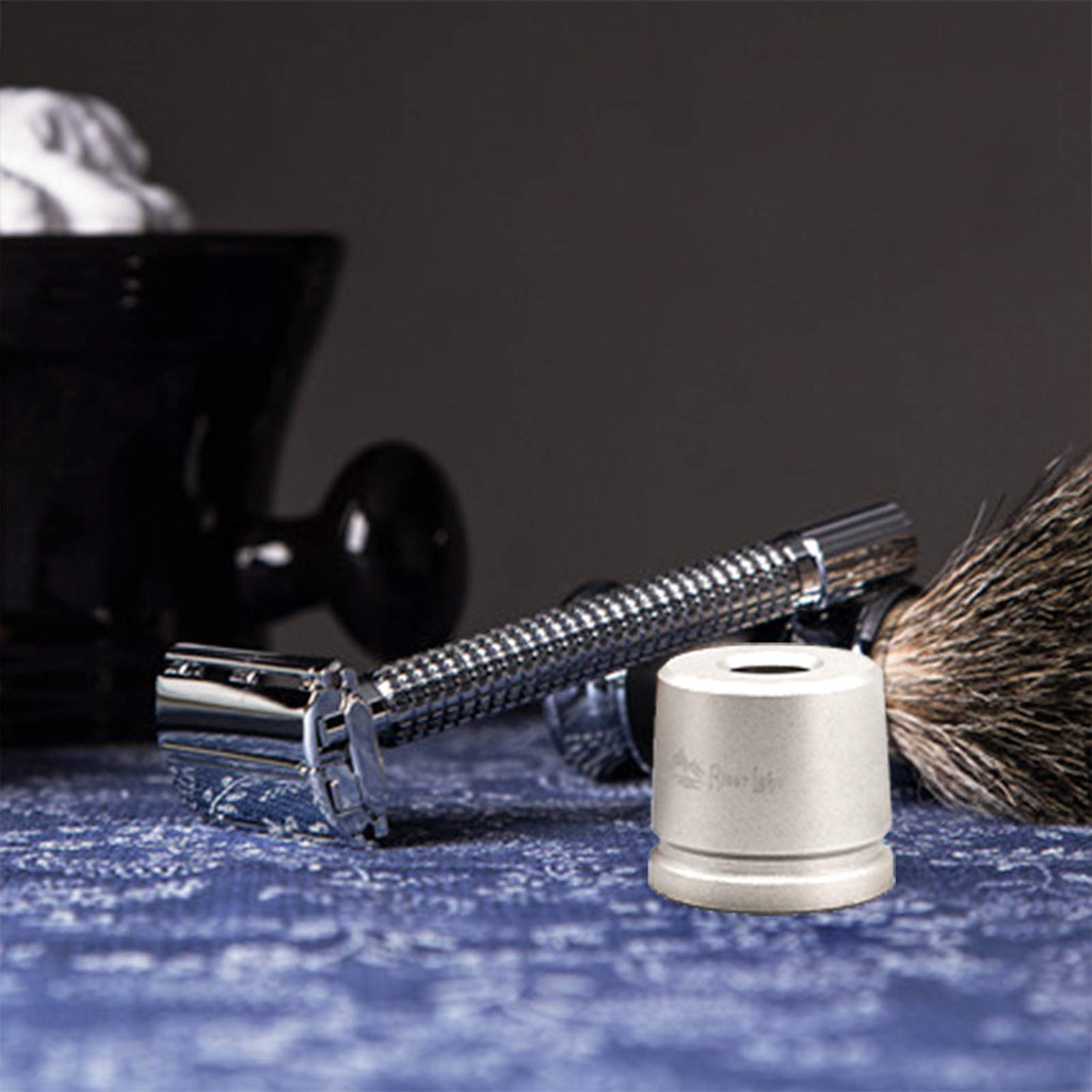 WEISHI Chrome Long Handle Butterfly Open Double Edge Safety Razor Kit - 1 Razor, 1 Stand & 10pcs Blades