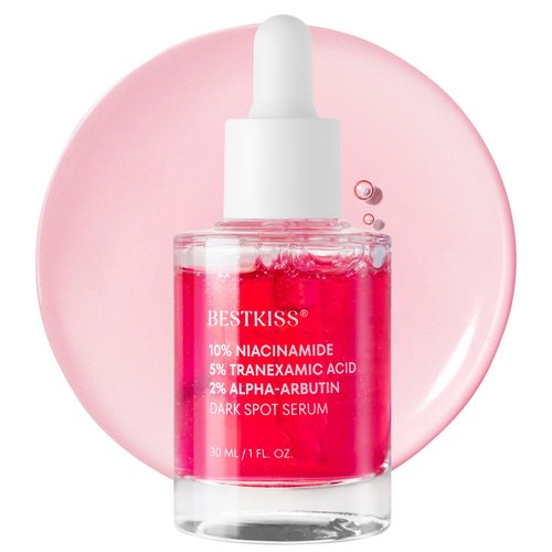 Bestkiss 10% Niacinamide + 5% Tranexamic Acid + 2% Alpha-Arbutin Dark Spot Serum with Ceramides Hyaluronic Acid Centella Asiatica - Korean Glass Skin Vegan Paraben Fragrance Cruelty Free 1 FL OZ/30mL