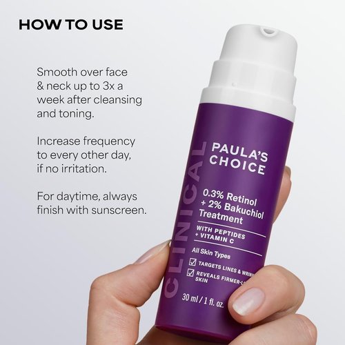 Paula's Choice Clinical Retinol & Bakuchiol Face Serum - Anti-Aging Treatment with Ceramides & Hyaluronic Acid | 1 oz