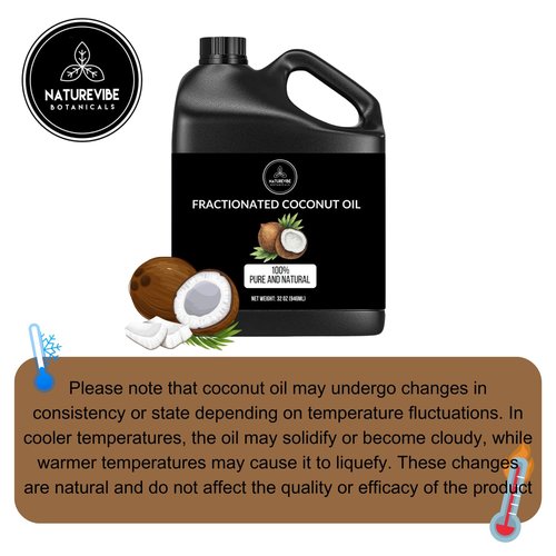 Naturevibe Botanicals Fractionated Coconut Oil 32 Ounces | 100% Pure and Natural | Great for Skin Care and Hair Care
