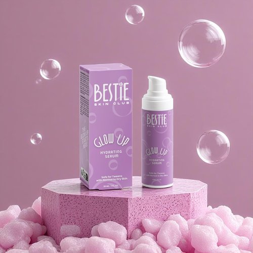 Bestie Skin Club Glow Up Hydrating Serum, Natural Certified, Floral Scent