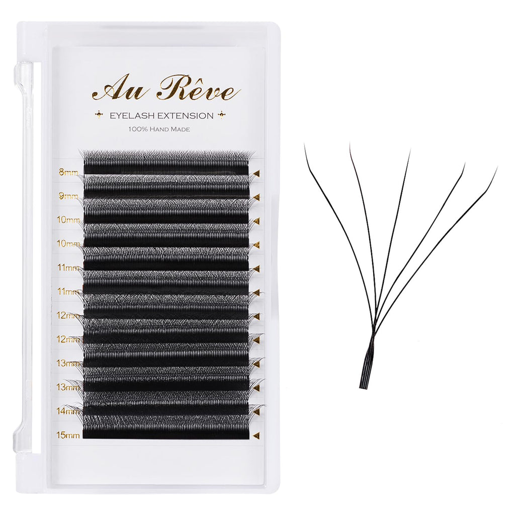 W Eyelash Extensions C Curl 0.07mm 8-15mm Mix Tray W Shaped 5D Volume Premade Fan Lashes Matte Black Cluster Easy Fans Lashes Professional Use YY Lash