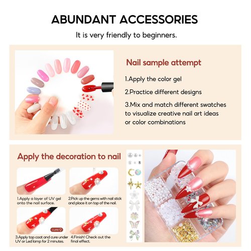Peacecolor 65PCs Gel Nail Polish Kit with U V Light and Drill, 35 Colors Gel Nail Kit 5PCs Matte/Glossy/Glitter Top Base Coat Nail Rhinestones Manicure Tools Starter Kit Gifts for Women DIY