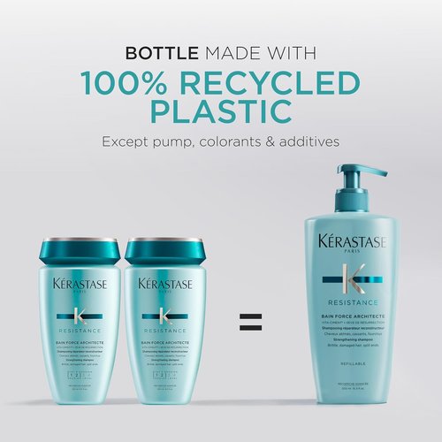 Kerastase Resistance Force Architecte Shampoo - Rebuilds & Nourishes Damaged Hair, 16.9 Fl Oz