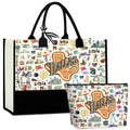 NBIAN Dallas Travel Tote Bag & Makeup Bag Set - Dallas Texas City Travel Souvenir Gift - Large Capacity, Multi-Purpose, Thoughtful Gift for Women