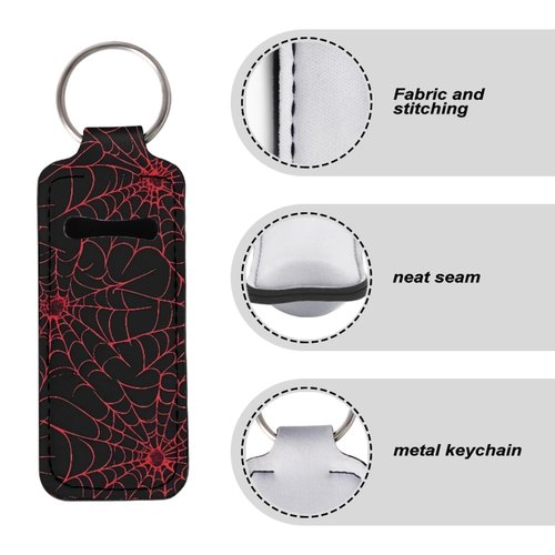 gearider Spider Web Chapstick Holder for Women Girl Neoprene Lip Balm Lipstick Lip Gloss Holder Portable Chapstick Holder Keep from Scratched and Dust, 5 PCS