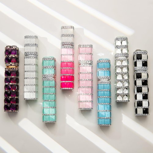 TTOYOUU Travel Perfume Atomizer Refillable Bottle, 12ml Rhinestone Mini Perfume Bottles Empty Refillable Travel Atomizer Sprayer with Funnel (Pink White)