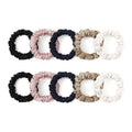 LILYSILK Pure Silk Scrunchies - Colorful Hair Bow Ties for Women | Soft & Cute 10-Pack Mini Set