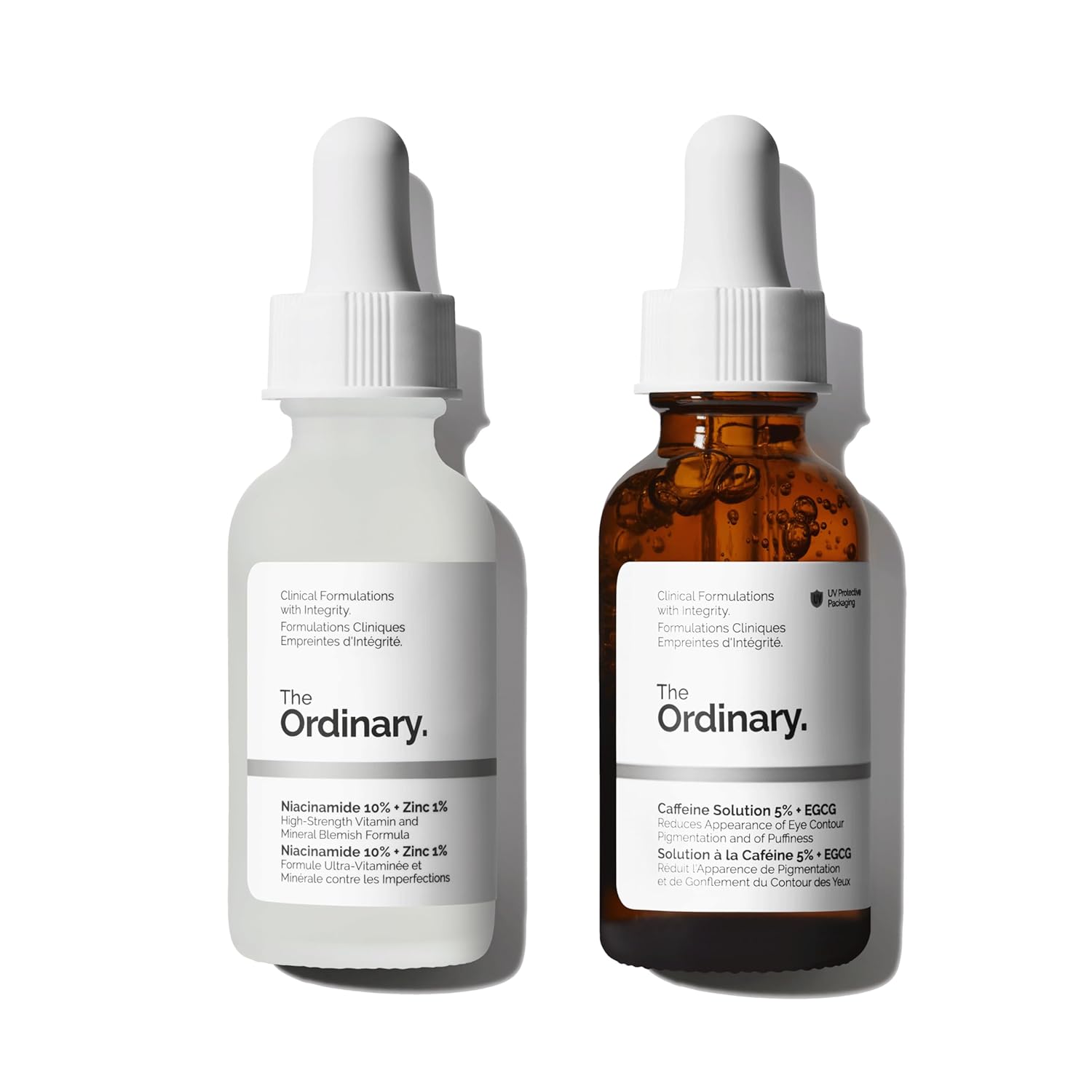 The Ordinary Dull Skin Duo - Face & Eye Care Bundle with Niacinamide & Caffeine Solution | 1 Fl Oz Each