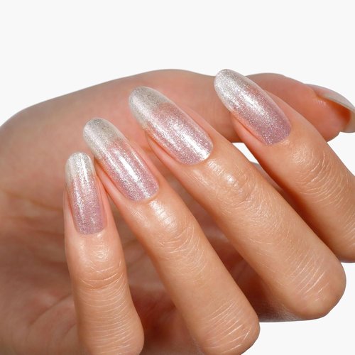 LONDONTOWN Shimmer Nail Highlighter - Iridescent Finish Nail Polish Treatment, Vegan & Cruelty-Free | Soft Shimmery White - 0.40 fl oz
