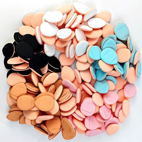 ROYHOO 75PCS Finger Powder Puff Mini Makeup Sponge Soft Beauty Makeup Blender Puff for Foundation, Face Powder, Under Eye Setting, Concealer, Repair Cream, Cosmetic Tool