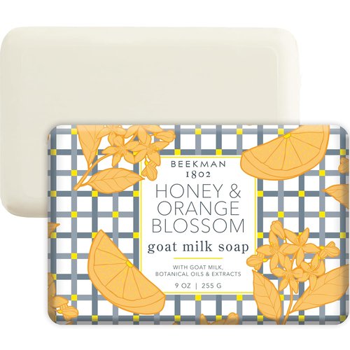 Beekman 1802 Goat Milk Soap - Moisturizing Hand & Body Bar with Shea Butter | Honey & Orange Blossom, 9 oz