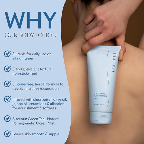 SEACRET Body Lotion - Daily Moisturizing Formula with Ceramide, Squalane & Shea Butter | 6.8 fl oz