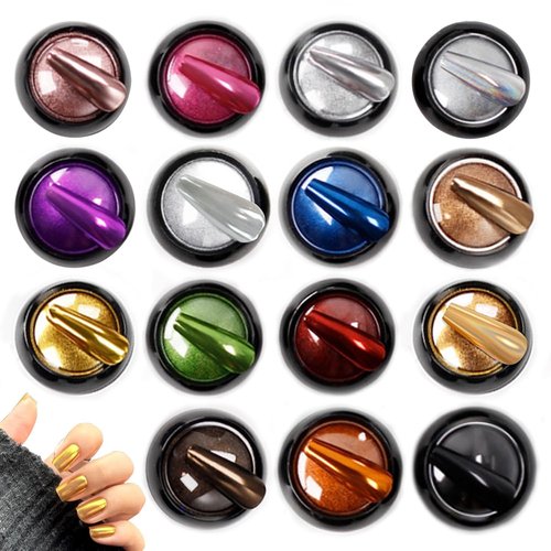 Holographic Mirror Gold Chrome Nail Powder Kit Effect Metallic Dust Sequins UV Gel Nail Chrome Powder for Nails Set Decoration