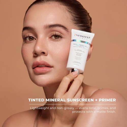Infinitek Paris | Tinted Mineral Face Sunscreen SPF 50 | Matte Finish & Water Resistant | 1.75 fl oz / 50 ml
