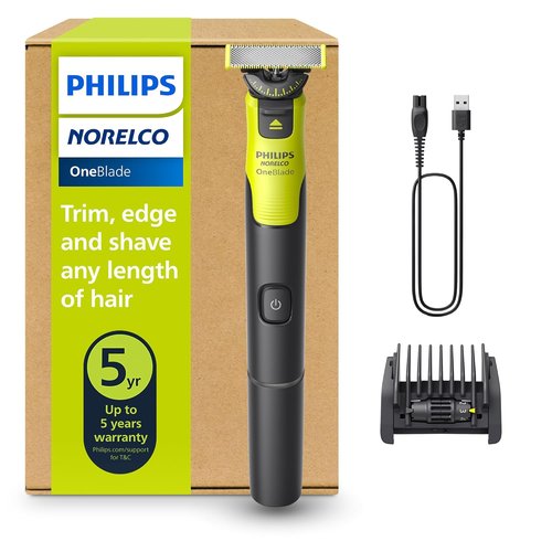 Philips Norelco OneBlade 360 - Hybrid Electric Beard Trimmer & Shaver with 5-in-1 Adjustable Comb | Model QP4530/90