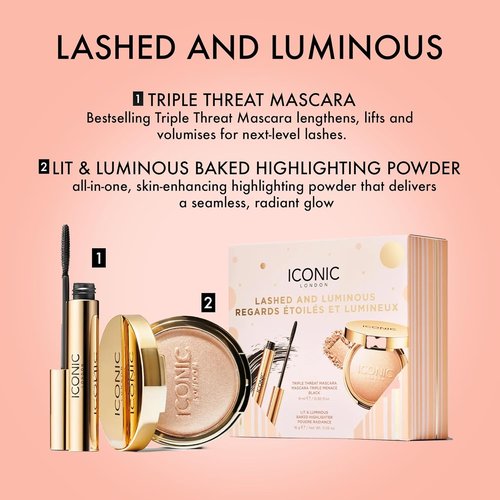 ICONIC LONDON Makeup Set - Natural Glow & Radiant Highlight | Travel-Friendly, Vegan, Cruelty-Free