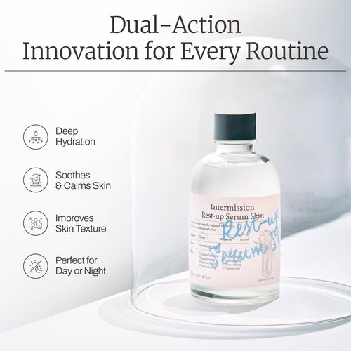 Intermission Rest-Up Serum Skin – Hydrating Toner + Serum All-in-One, CHEMOCICA™ 800,000 ppm, Cica Complex with Centella Asiatica, Hyaluronic Acid & Ceramide, Lightweight Facial Skincare (6.76 Ounce)
