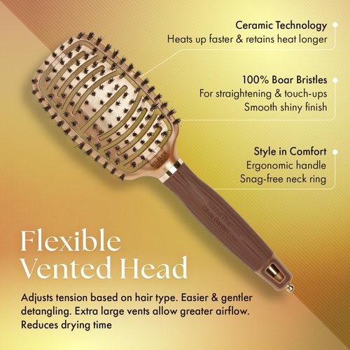 Olivia Garden NanoThermic Hair Brush - Ceramic & Ion Technology for Scalp-Hugging Comfort