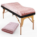 Crushed Velvet Curved Lash Bed Topper Cover – Shiny Massage Topper Cover Ultra-Soft for Lash Extensions & Spa Treatment Comfort