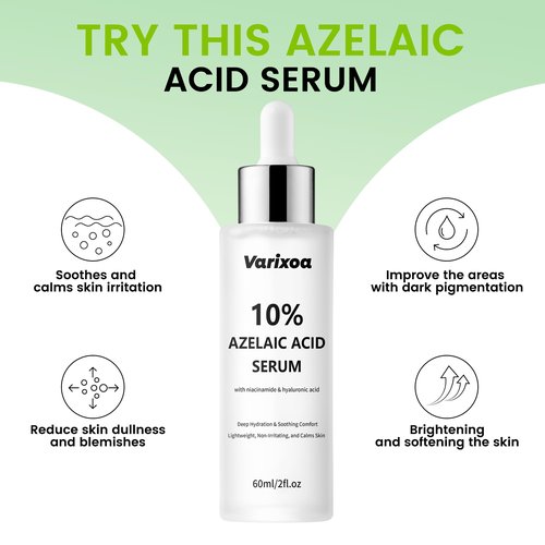 10% Azelaic acid Serum for face Inspired By Korean Skincare K Beauty Azalecic Acid Acido Azelaico Redness Soothing Serum with Azaleic acid, Hyaluronic Acid, Niacinamide, Spot Care(2FL.OZ/60 ML)