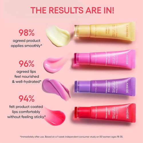 LANEIGE Mini Lip Glowy Balm Set - Travel-Sized Tinted Lip Balms with Shea & Murumuru Butter | Hydrated, Glossy Lips (Pack of 2)