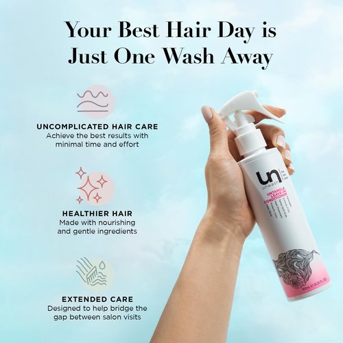 Unwash Untangle Leave-In Conditioner Spray - Vegan Frizz Control & Heat Protection - 6.25 fl oz