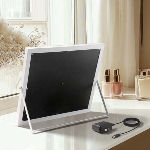 homtang Vanity Mirror with Lights,RGB & 3 Dimmable Light Modes Makeup Mirror with Touch Control,Light Up Mirror for Desk,360°Rotation,17x22 Inch