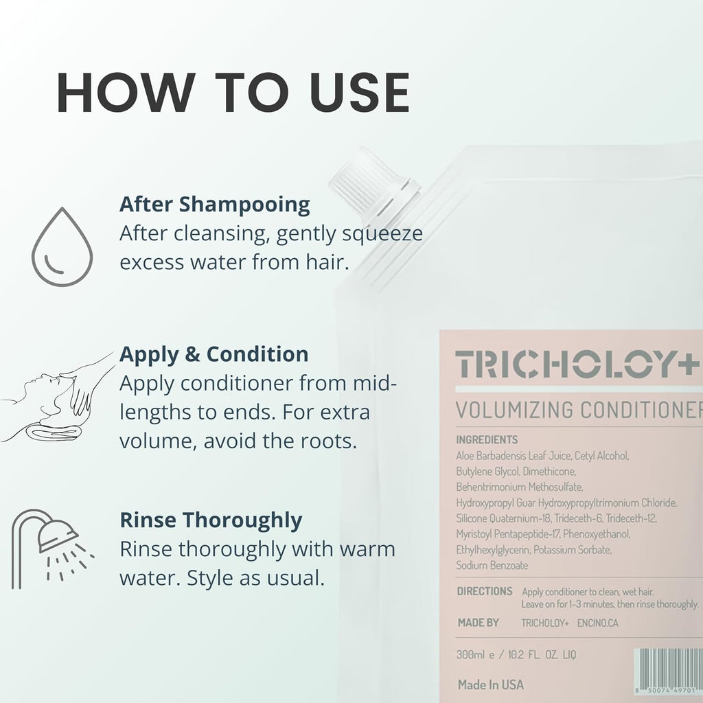 Volumizing Conditioner - Peptide-Infused Formula for Fine & Thinning Hair | Aloe-Enriched | 10 Fl Oz