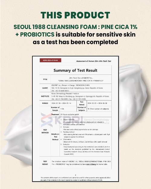 K-SECRET SEOUL 1988 Cica Cleansing Foam – Deep Pore Cleansing & Soothing Care | Daily Facial Cleanser for Sensitive Skin | Korean Skincare, 150ml / 5.07 fl oz